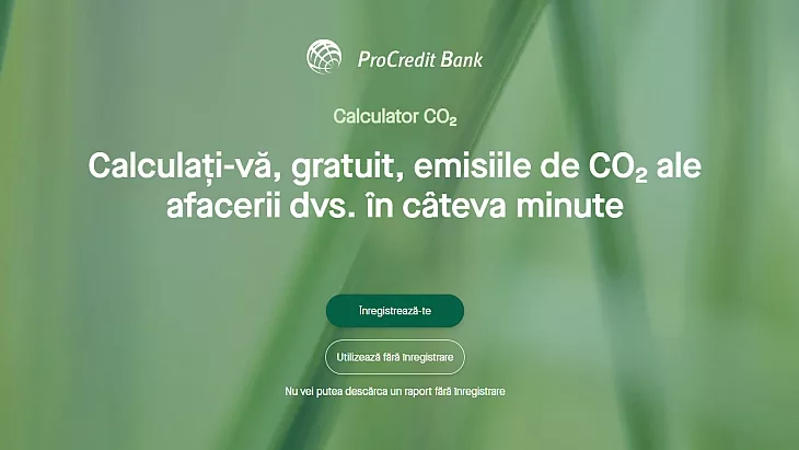 ProCredit Bank încurajează afacerile să adopte calculatoarele de emisii CO₂ printr-o campanie premiantă 1 procredit bank promoveaza utilizarea calculatorului de emisii coe28282 pentru companii printr o campanie cu premii 6a30d8600e389